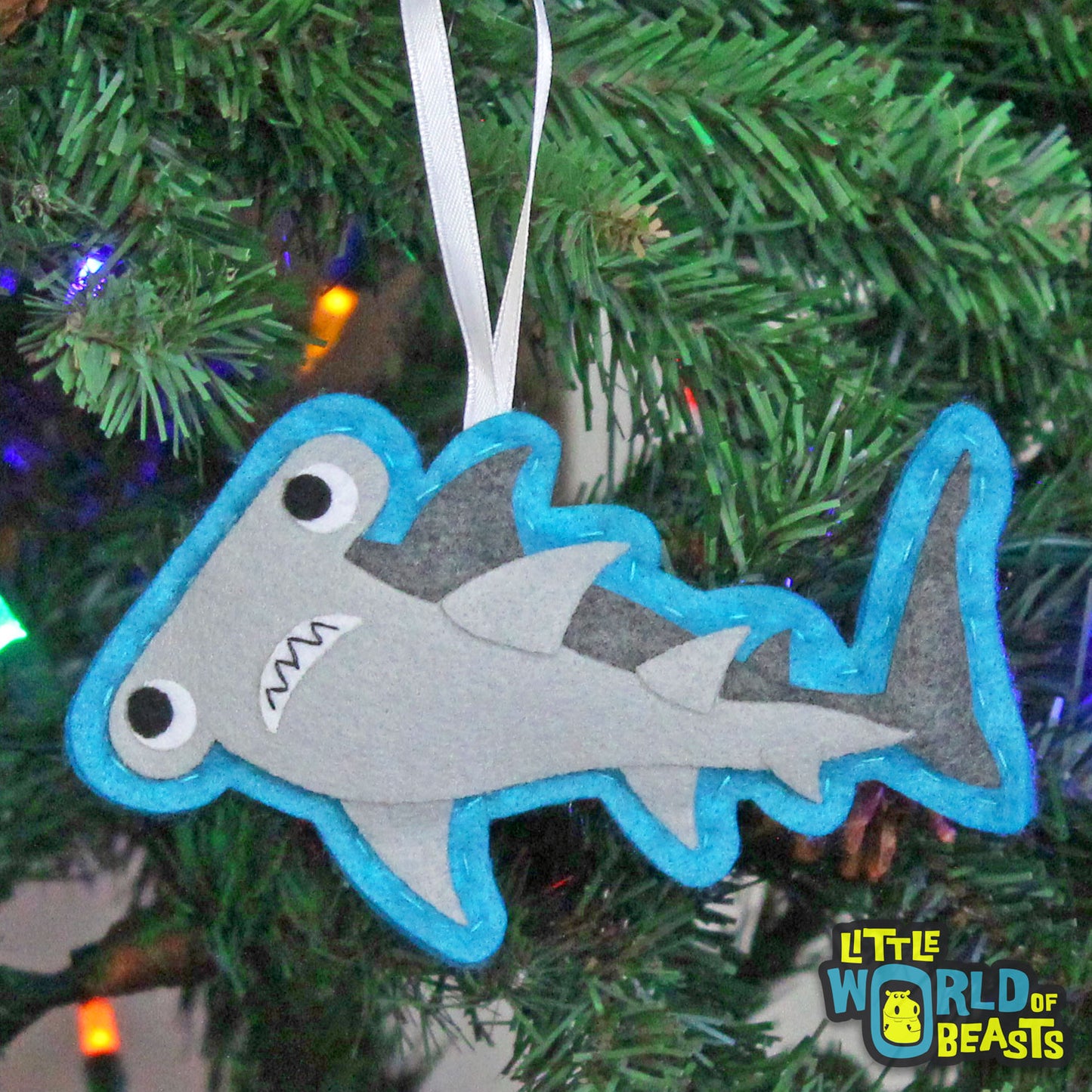 Felt Tree Ornament - Hammerhead Shark