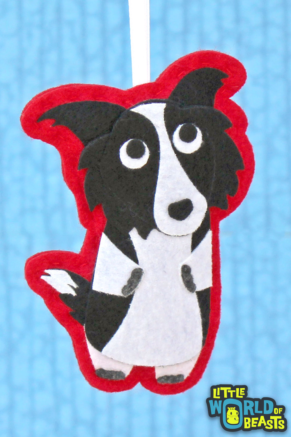 Peronslizable Handmade Felt Dog Ornament - Border Collie