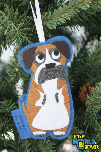 Felt Dog Ornament -Boxer