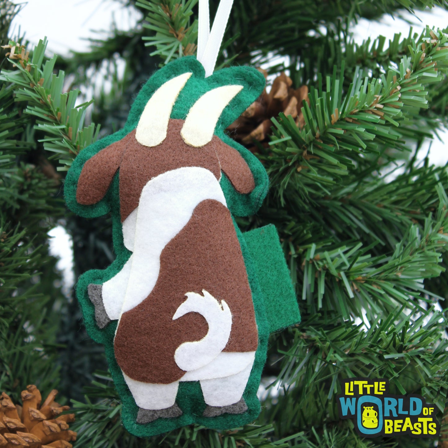 Goat - Felt Farm Animal Ornament 