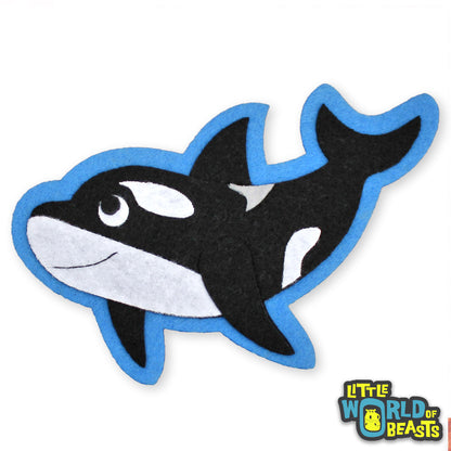 Manny the Orca Patch - Felt Ocean Animal Applique - Sew On or Iron On