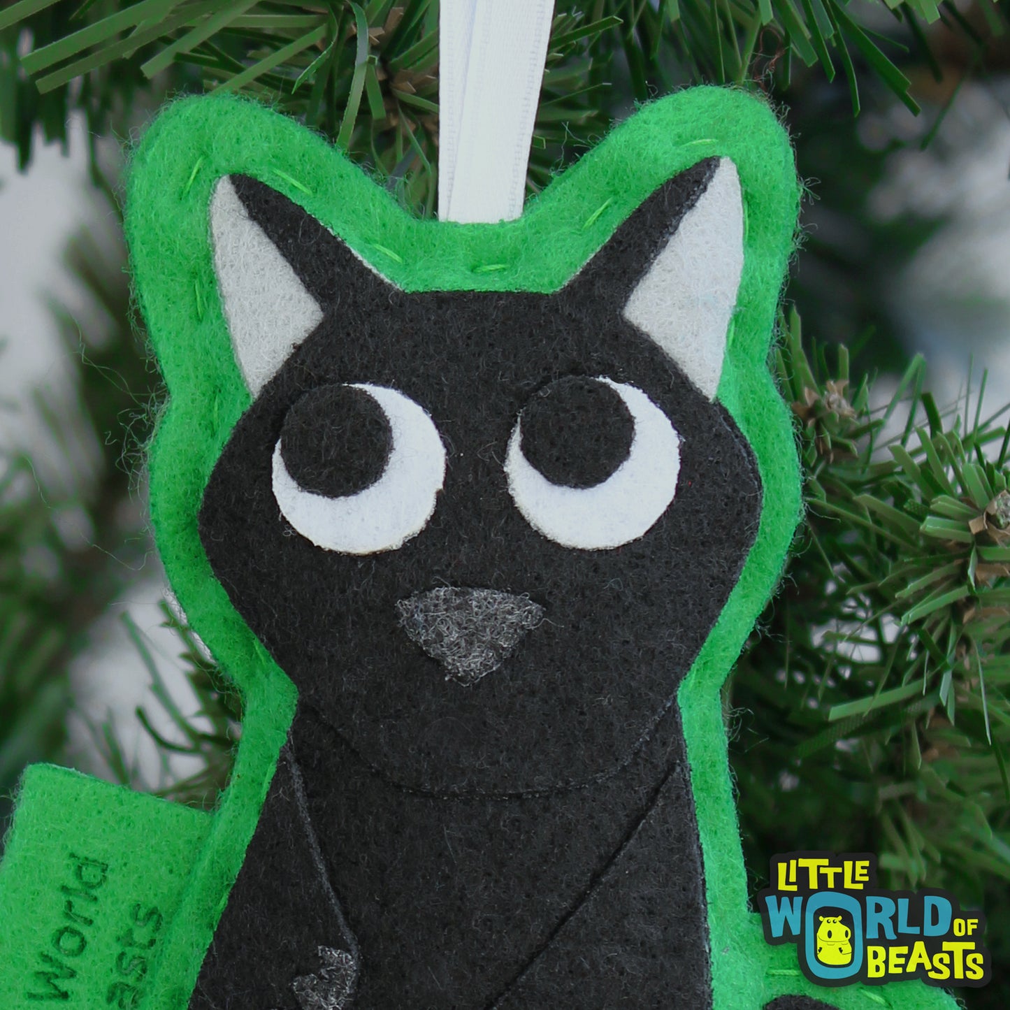 Felt Christmas  Ornament - Black Cat