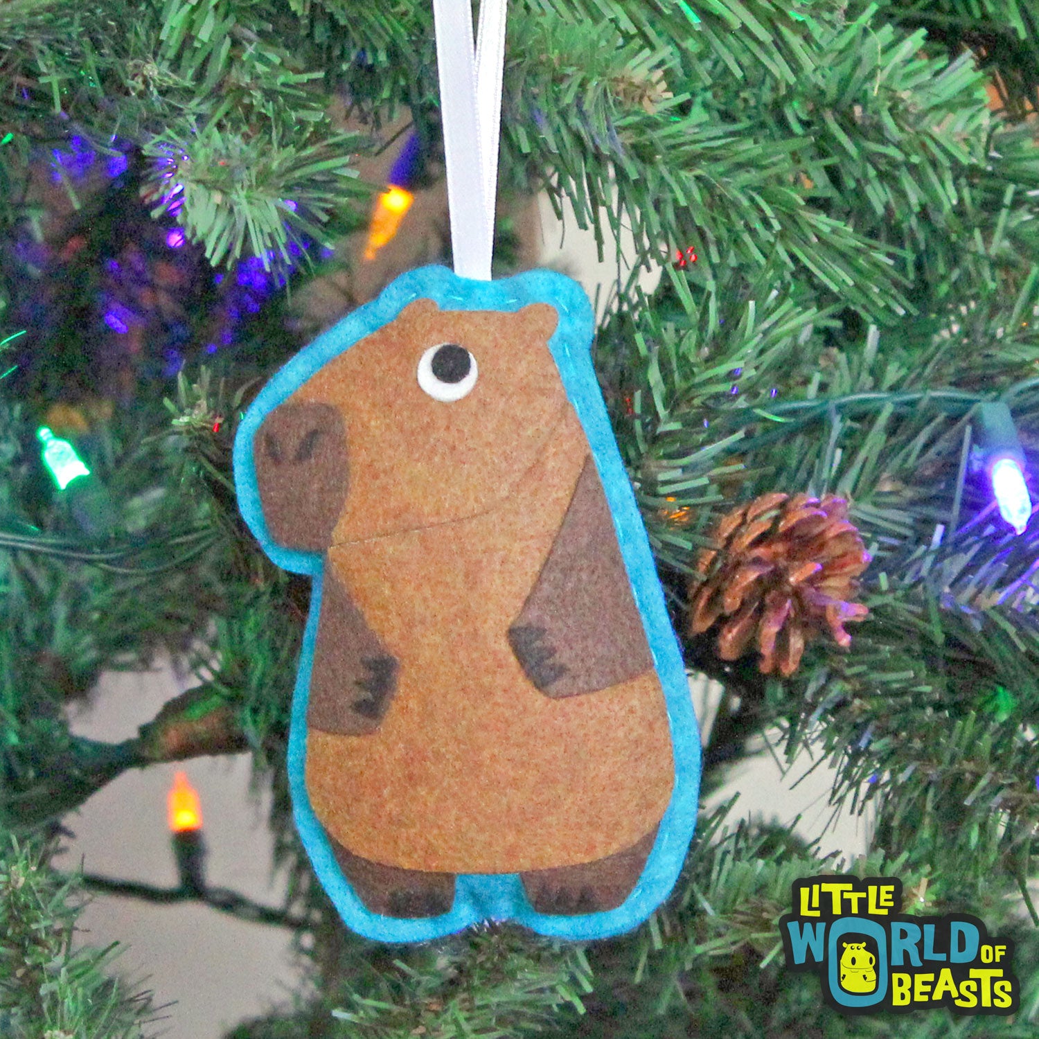 Margo the Capybara - Felt Animal Christmas Ornament - Little World of Beasts