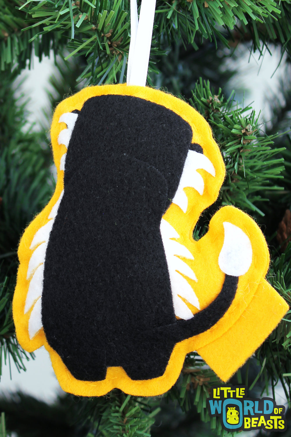 Felt Animal Christmas Ornament  - Colobus Monkey