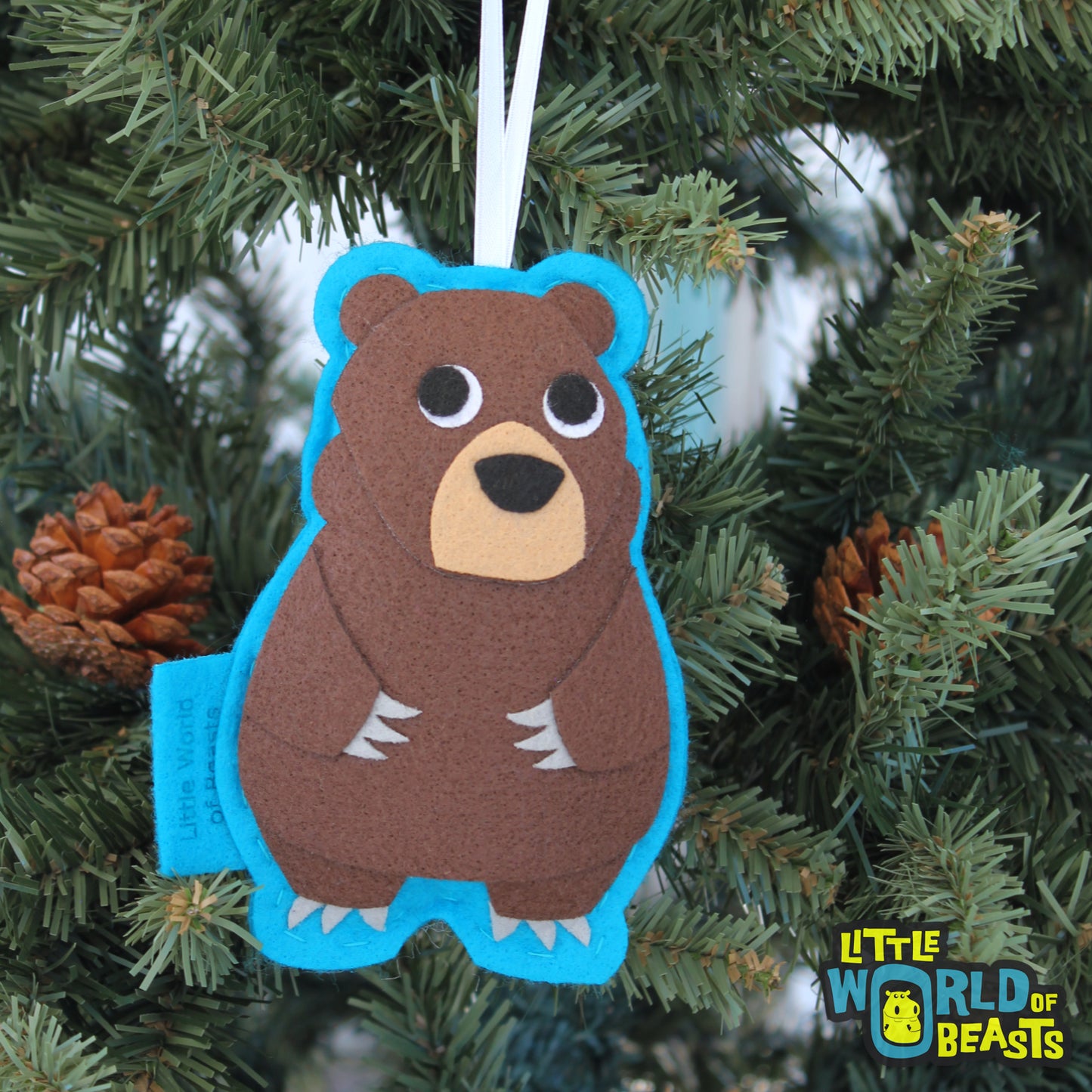 Felt Ornament - Grizzly Bear