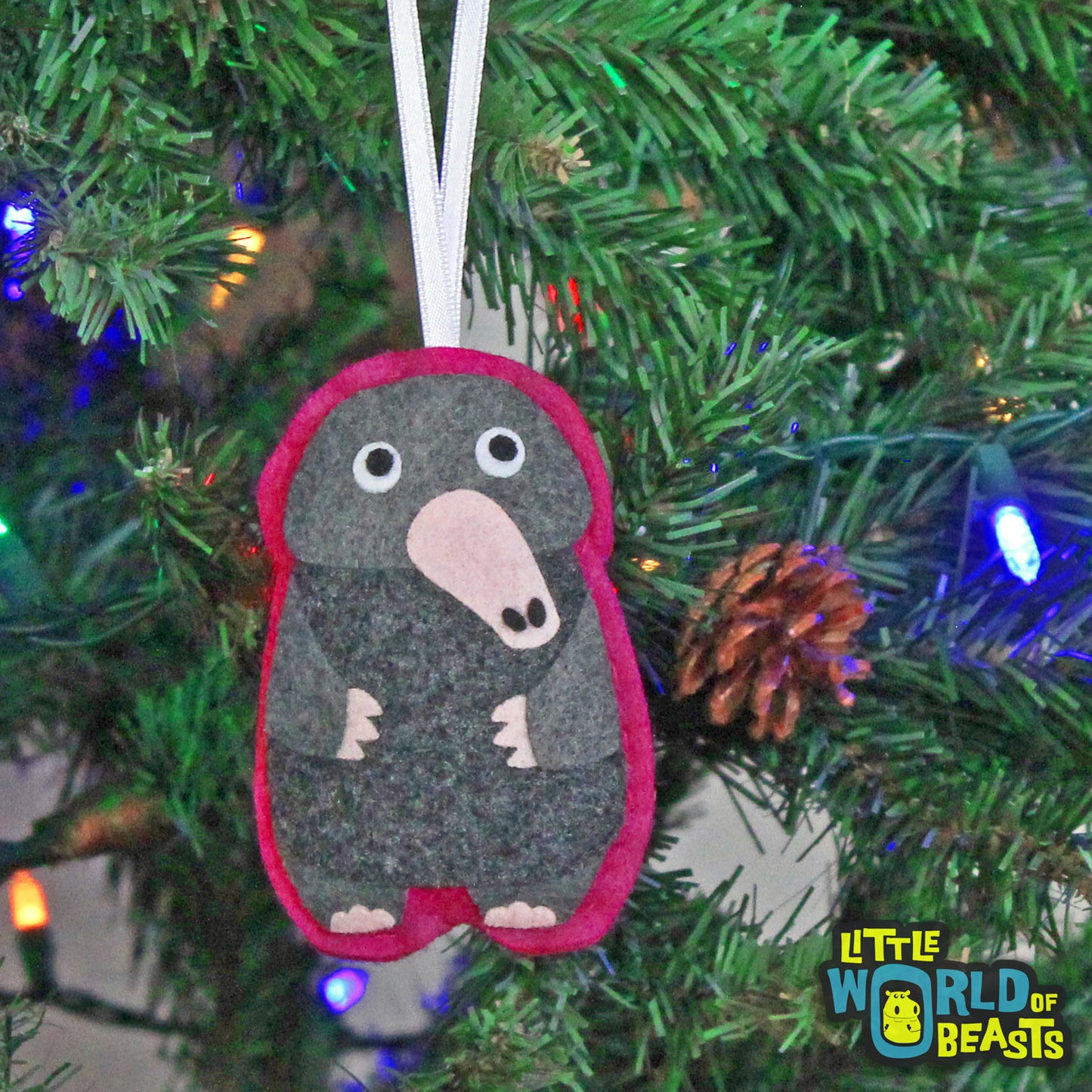 Neville the Mole - Felt Woodland Ornament - Little World of Beasts