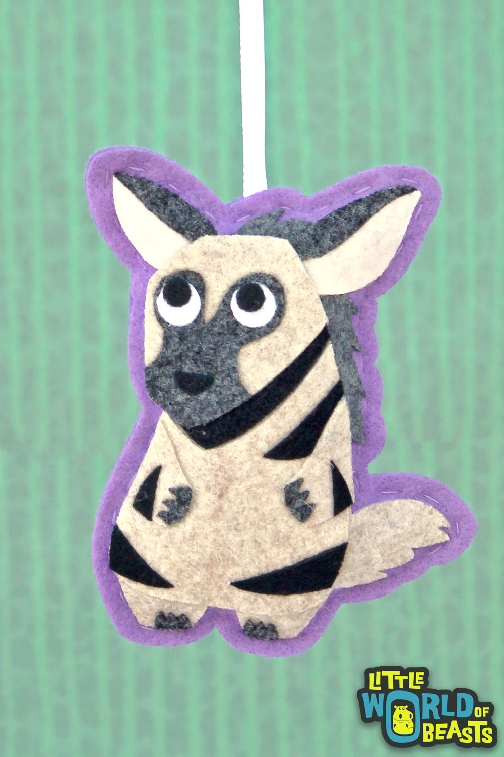 Hyena - Handmade Felt Christmas Ornament