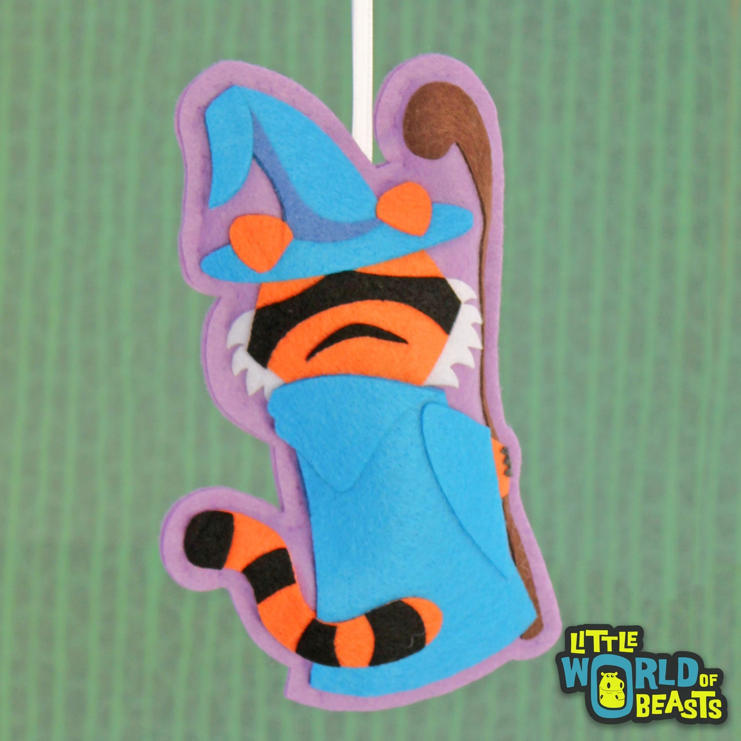 Tiger Wizard Ornament - Felt RPG Lover Gift