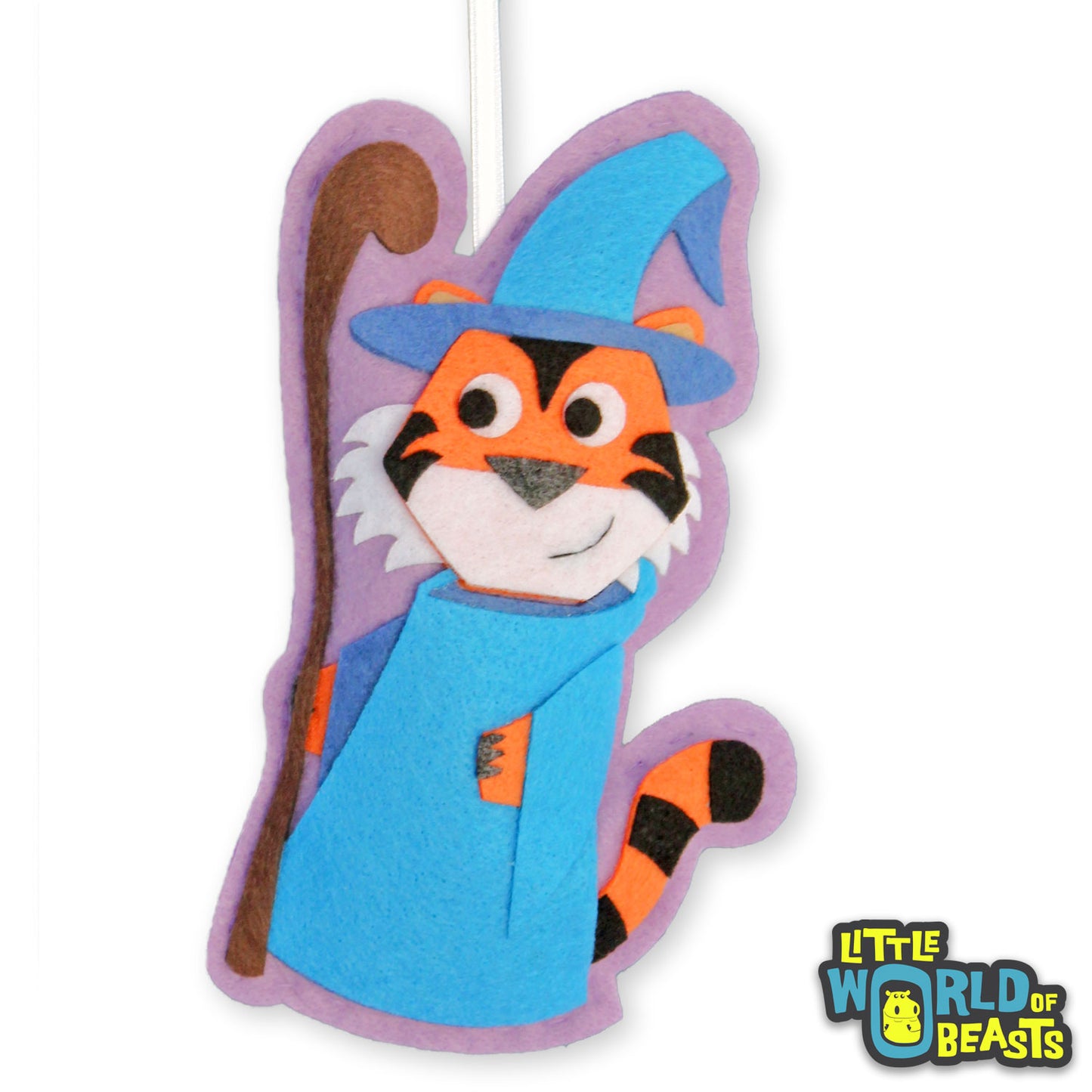 Tiger Wizard Ornament - Felt RPG Lover Gift