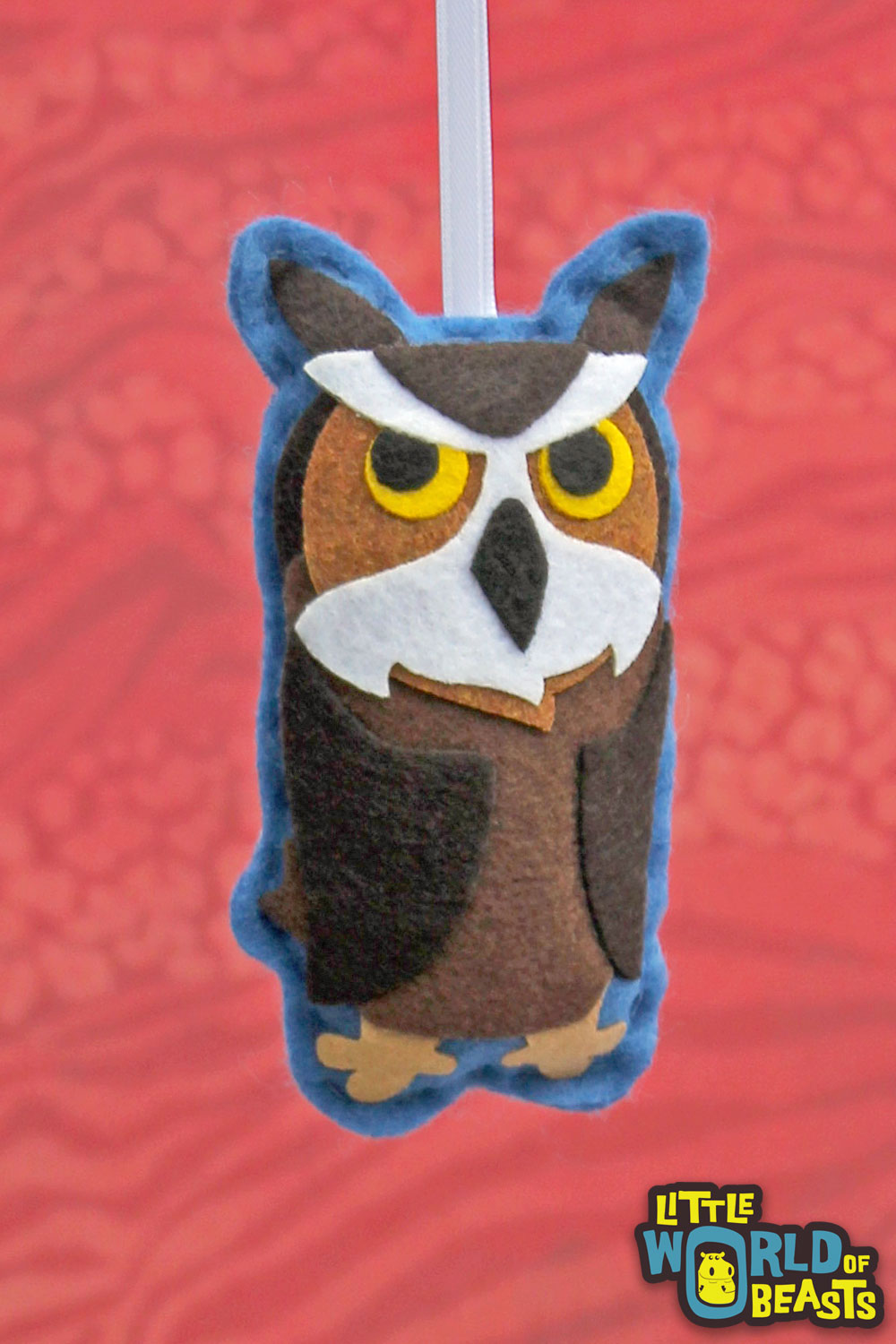 Great Horned Owl Personalized Felt Ornament