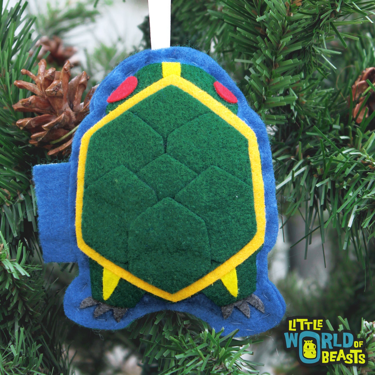 Slider Turtle Felt Ornament