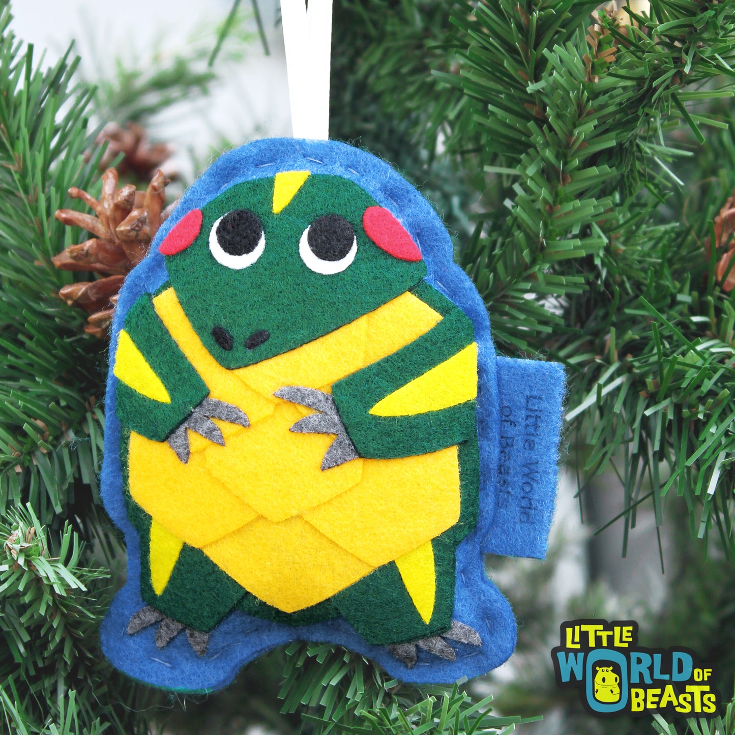 Slider Turtle Felt Ornament