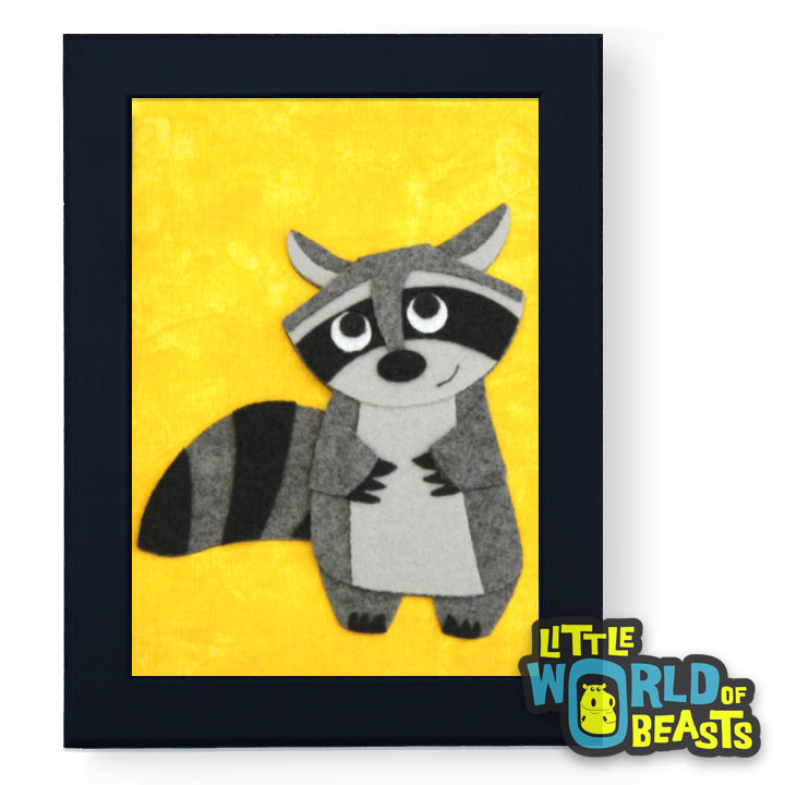 Matilda the Raccoon -Woodland Animal Nursery Decor Framed - Little World of Beas