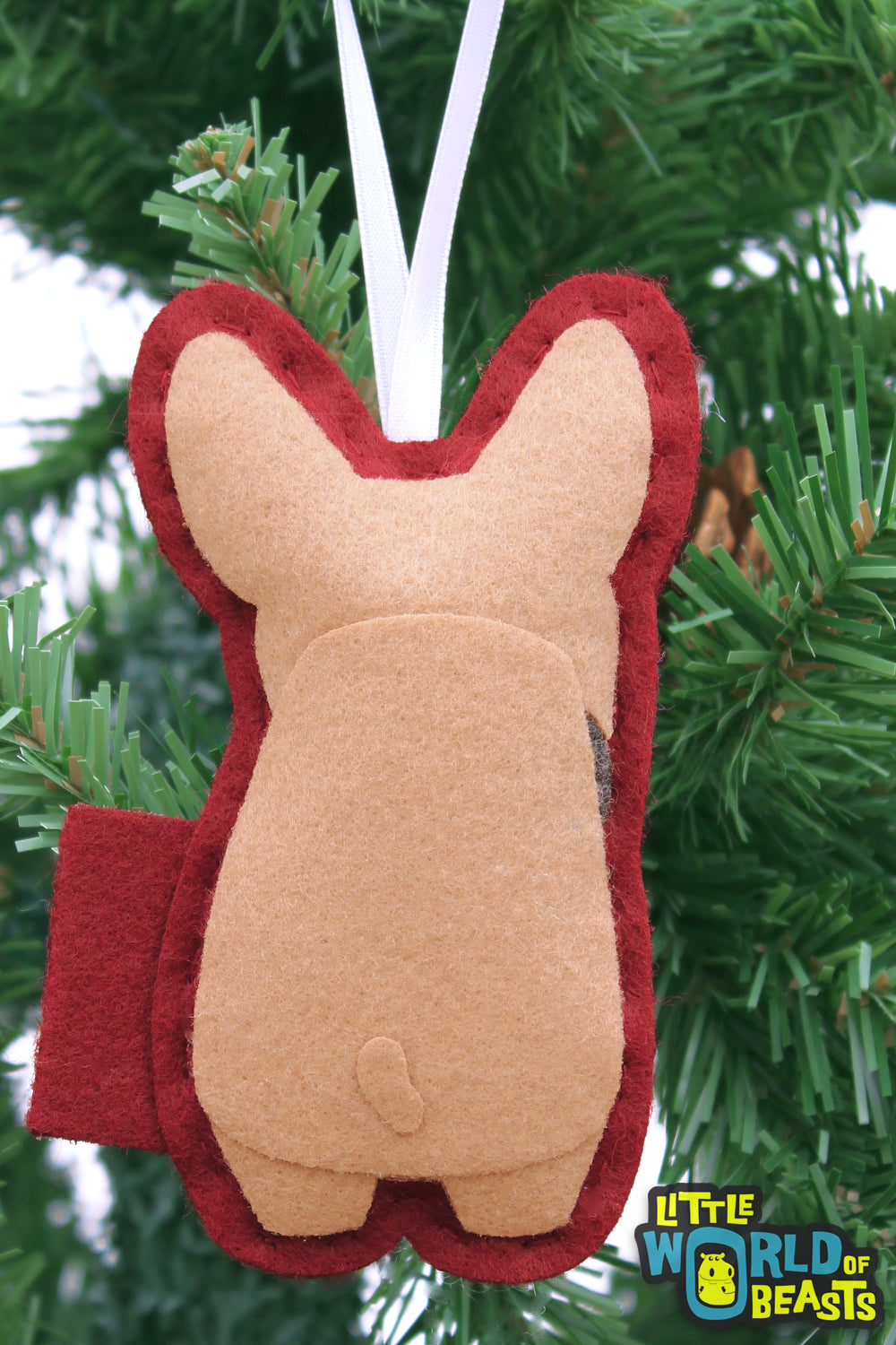 French Bulldog - Christmas Ornament - Felt