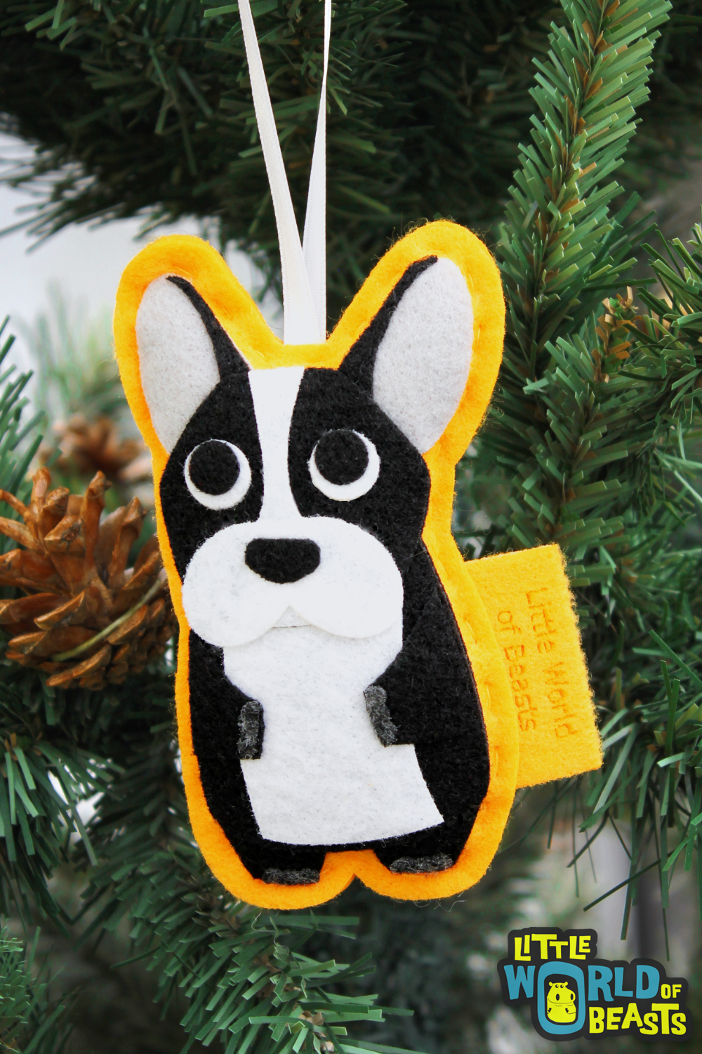 French Bulldog Ornament - Felt