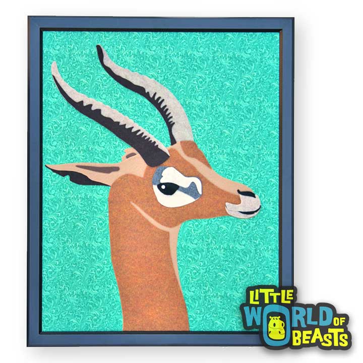 Gerenuk - Felt Animal Portrait