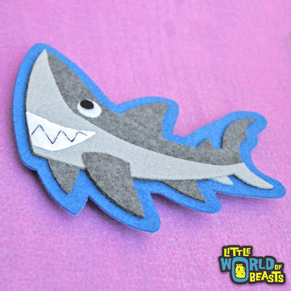 Handmade Felt Shark Patch