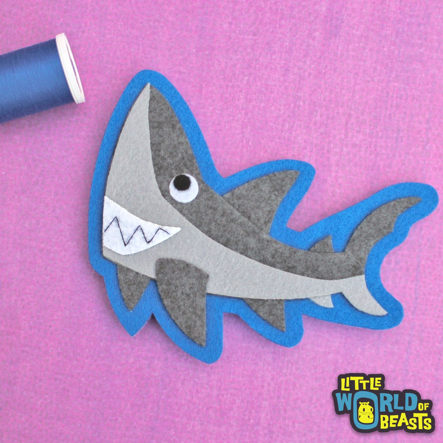 Derek the Great White Shark - Sew On or Iron on Patch