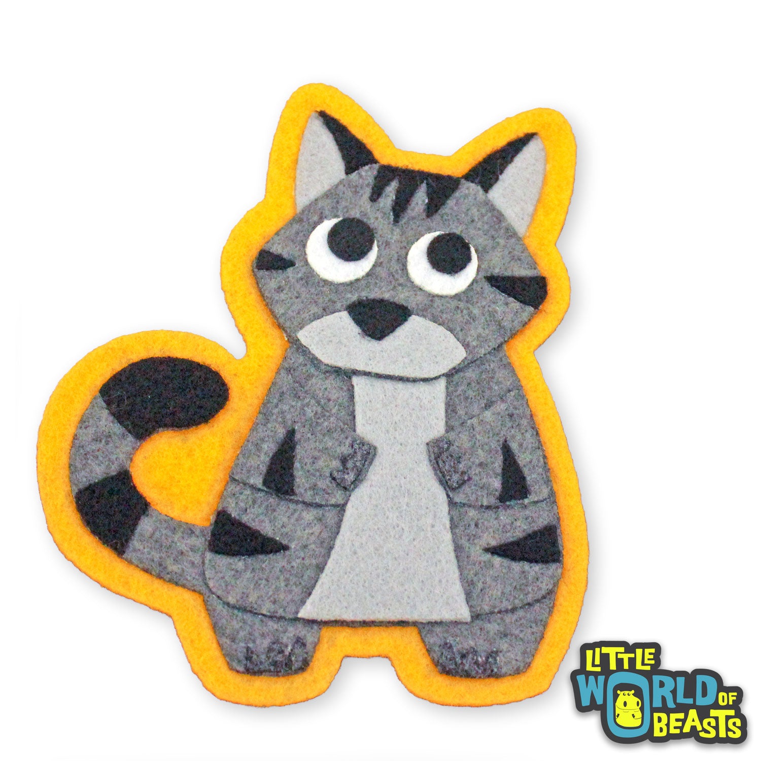 Hazel the Gray Tabby - Felt Cat Patch - Sew on or Iron on - Little World of Beasts