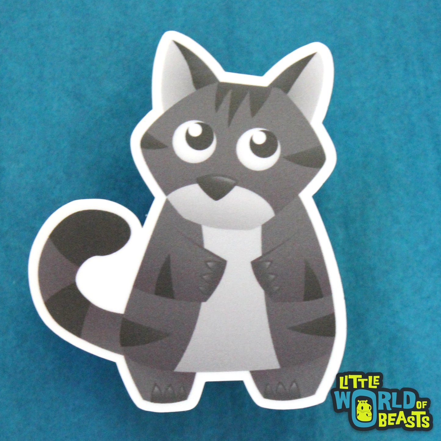 Grey Tabby Cat Vinyl Sticker