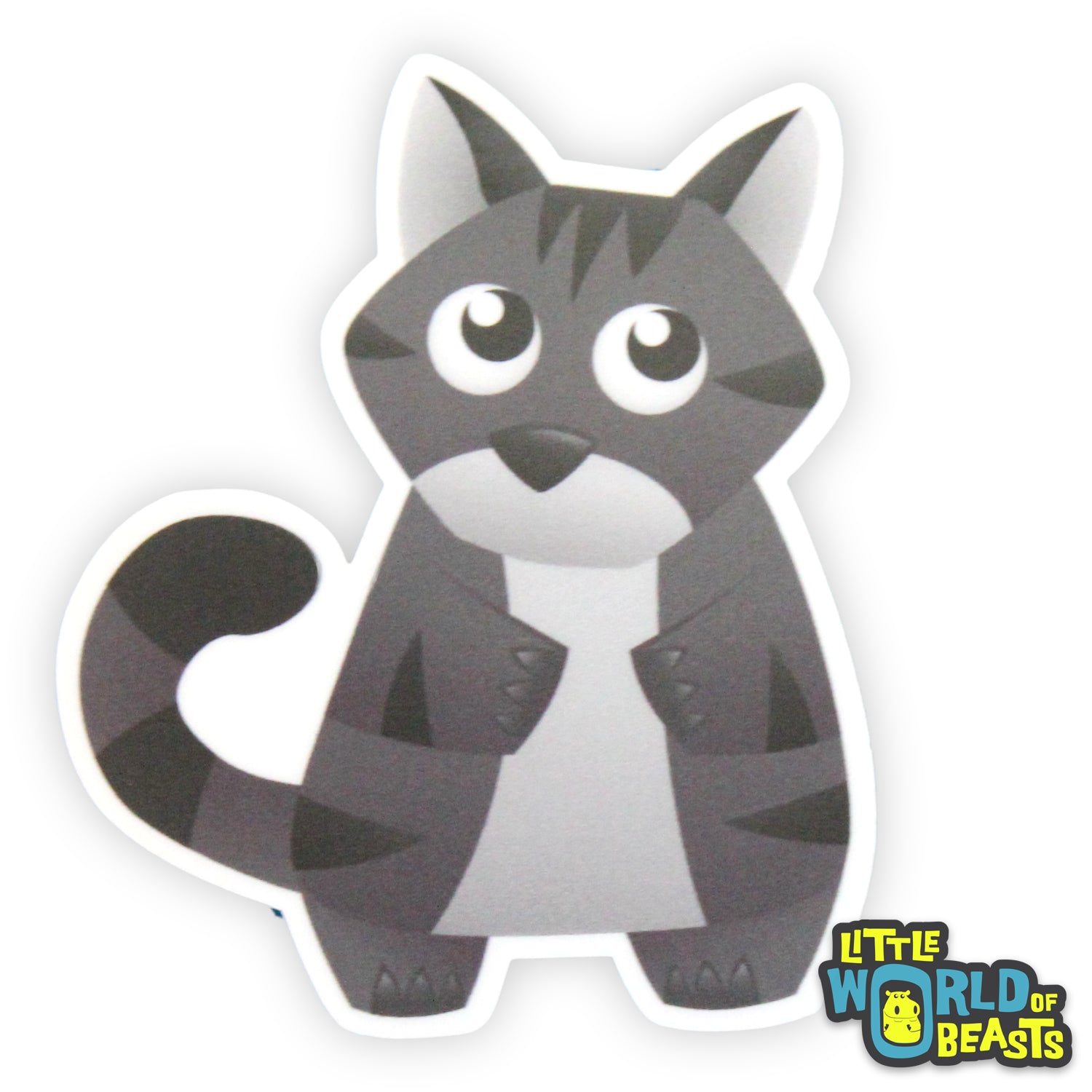 Grey Tabby Cat Vinyl Sticker