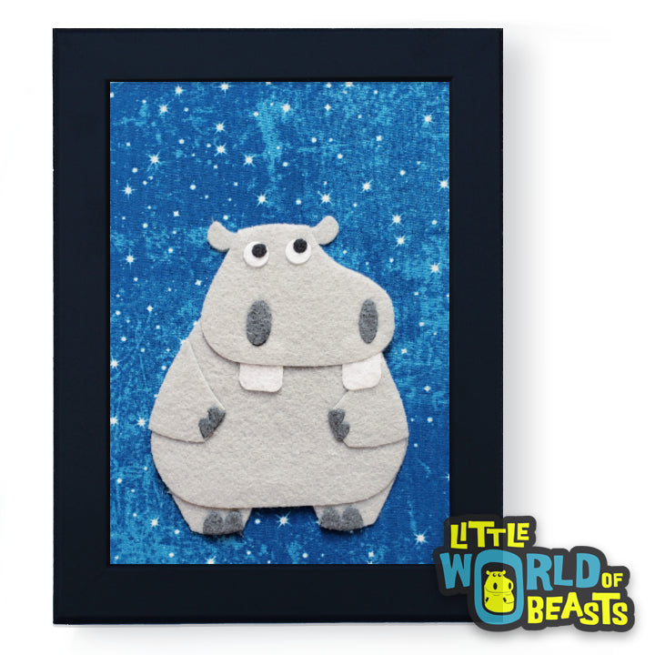 Beauregard the Hippo Framed