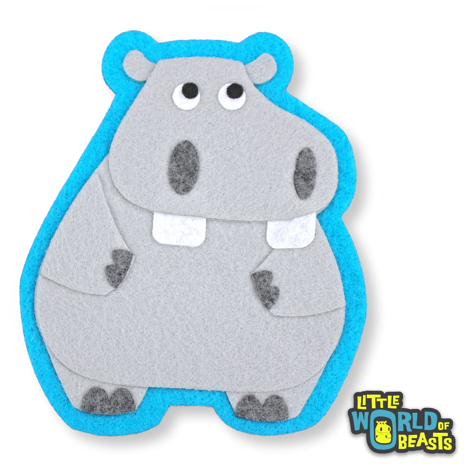 Hippo - Felt Animal Sew On Patch