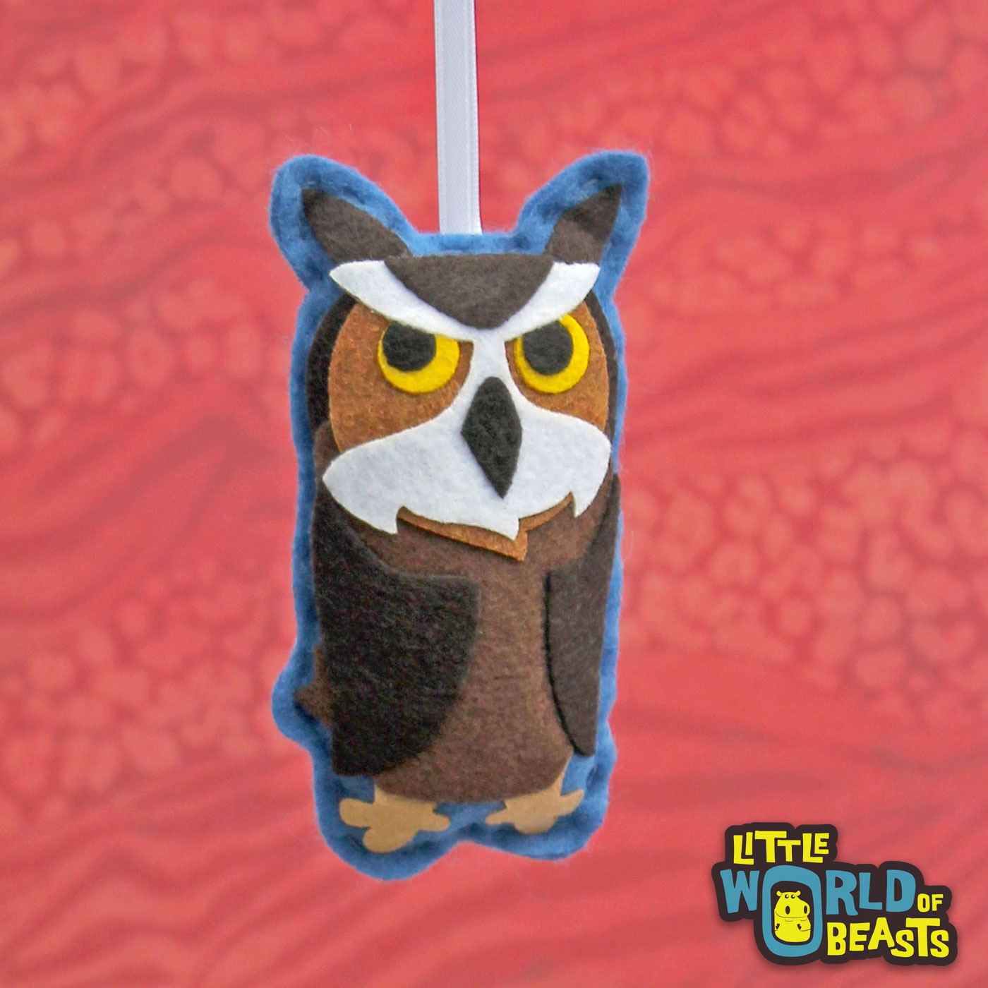 Great Horned Owl - Felt Christmas Ornament 