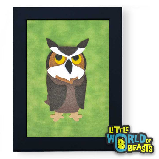 Fredrickson the Great Horned Owl Framed Animal Art