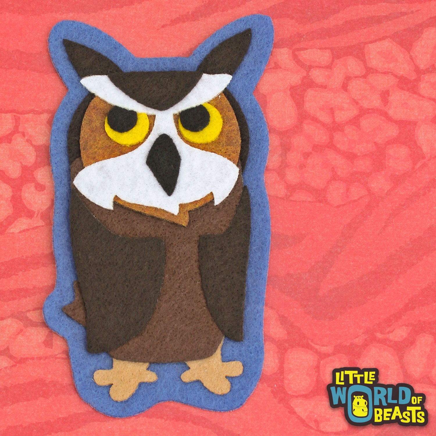 Felt Owl - Iron on/ Sew On Patch -  Little World of Beasts