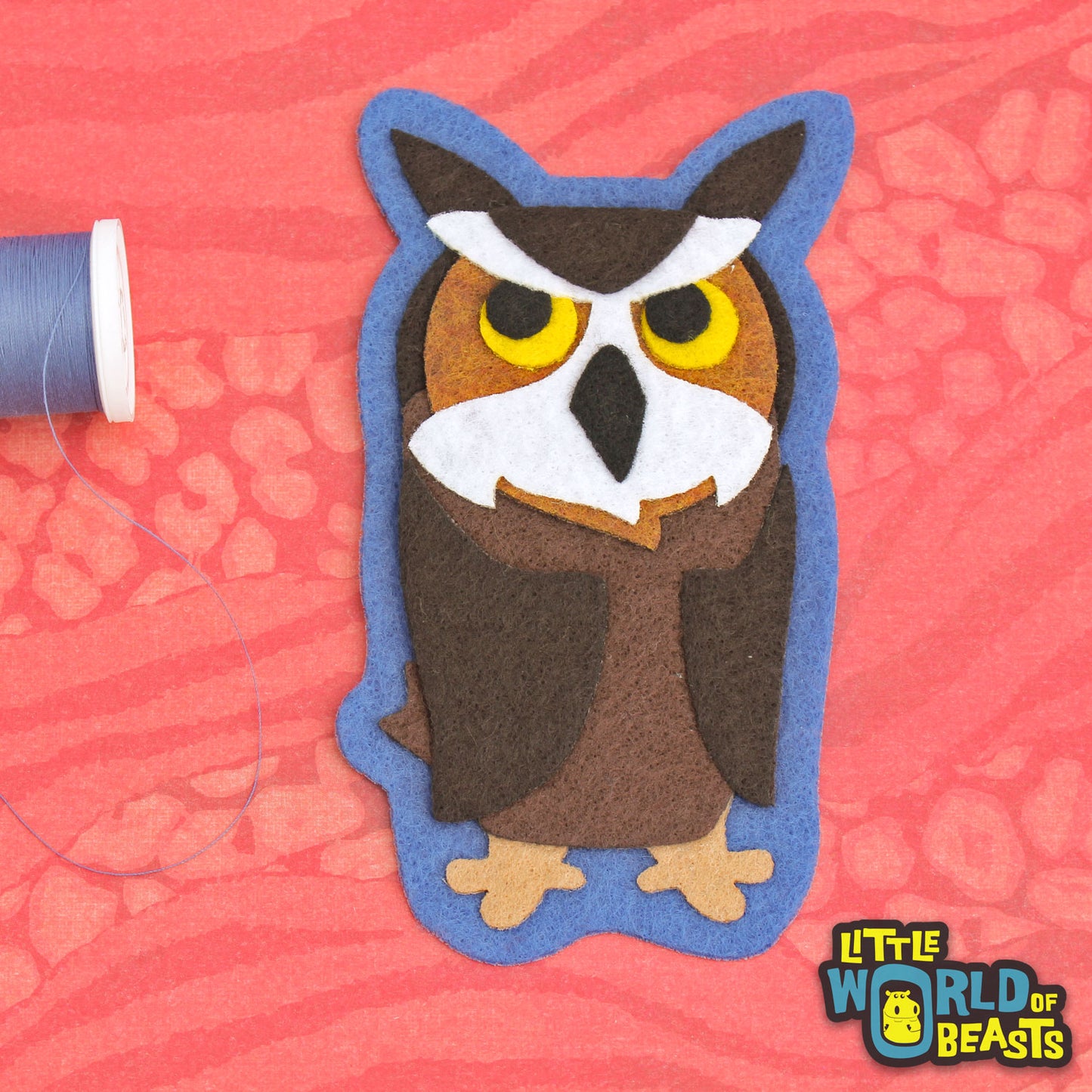 Handmade Felt Owl Patch - Little World of Beasts