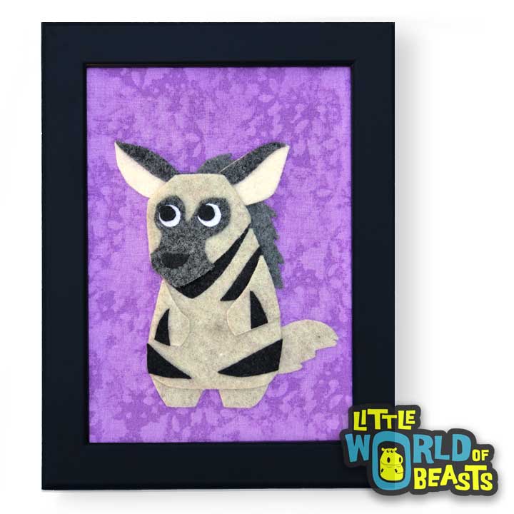 ichabod_the_hyena-frame.jpg  720 × 720px  Ichabod the Striped Hyena - Felt Animal Framed Kids Room Decor 