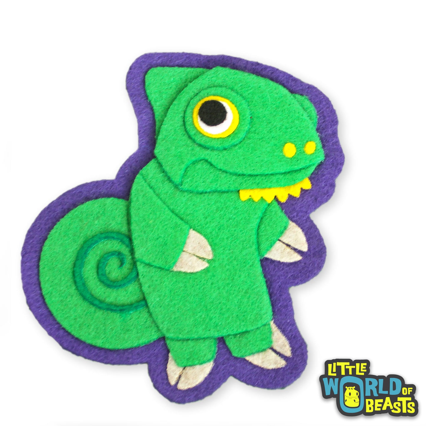 Clover the Veiled Chameleon - Iron On or Sew On Patch - Little World of Beasts