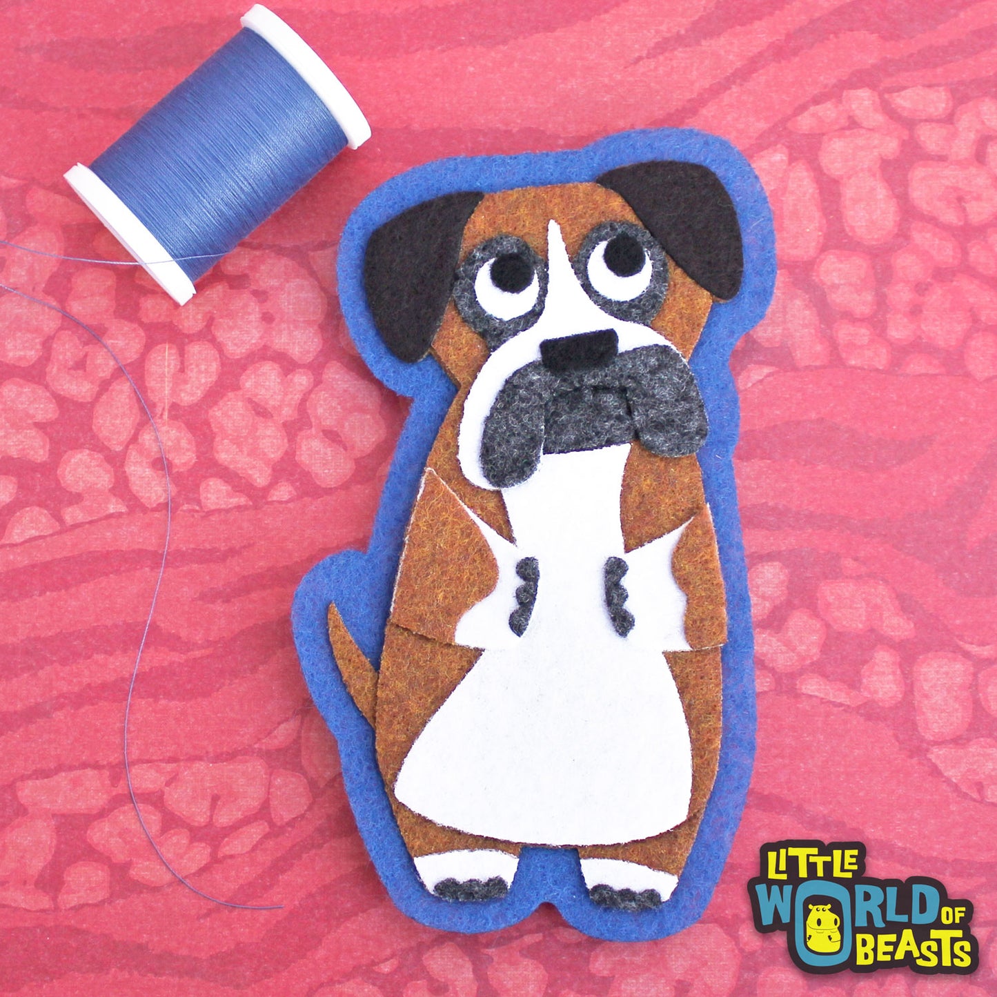 Felt Dog - Boxer - Iron on or sew on patch 