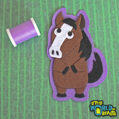 Graham the Horse - Felt Animal Sew On or Iron on Patch - Little World of Beasts