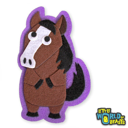 Graham the Horse - Felt Animal Sew On or Iron on Patch - Little World of Beasts