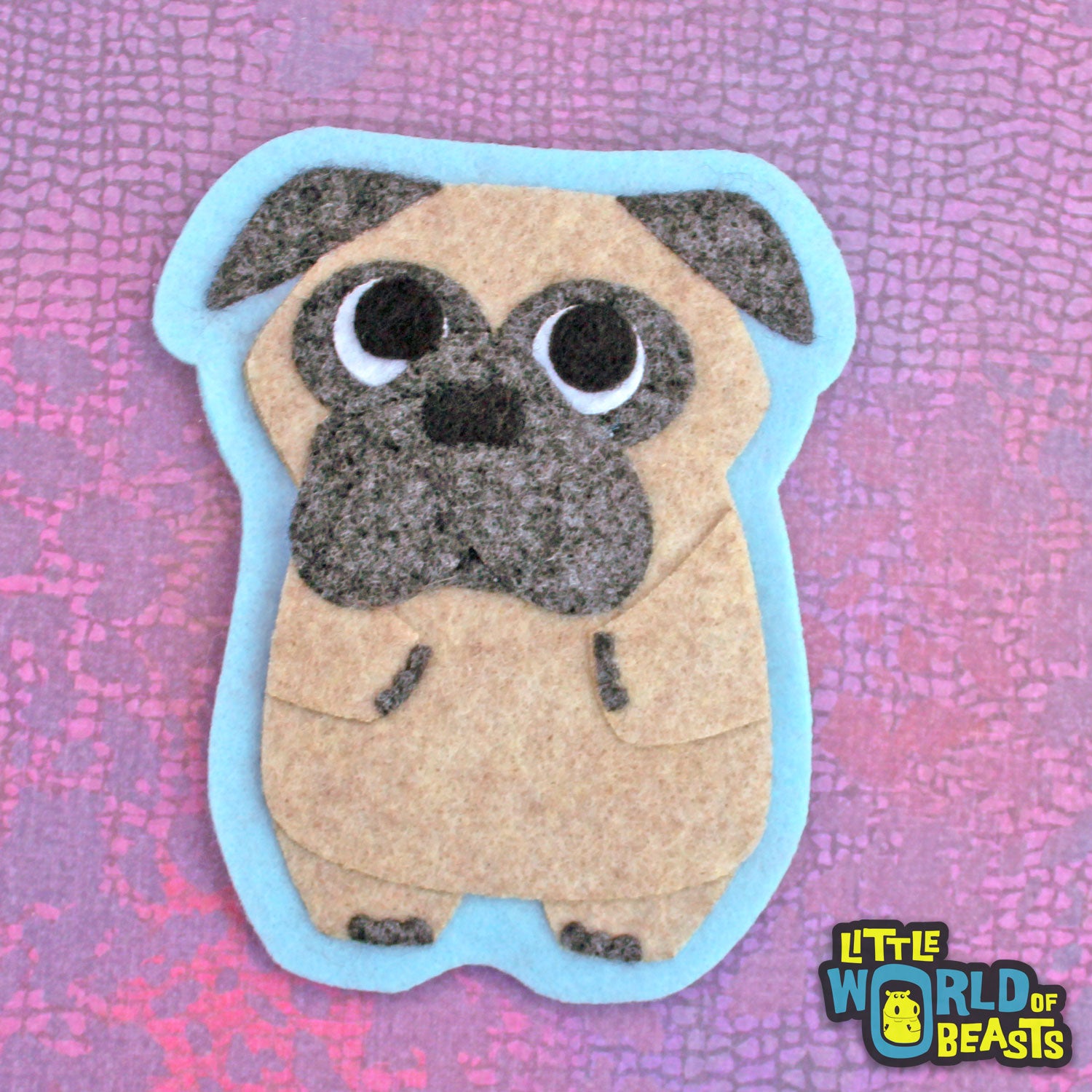 Peaches the Pug - Felt Dog Sew On Patch - Little World of Beasts