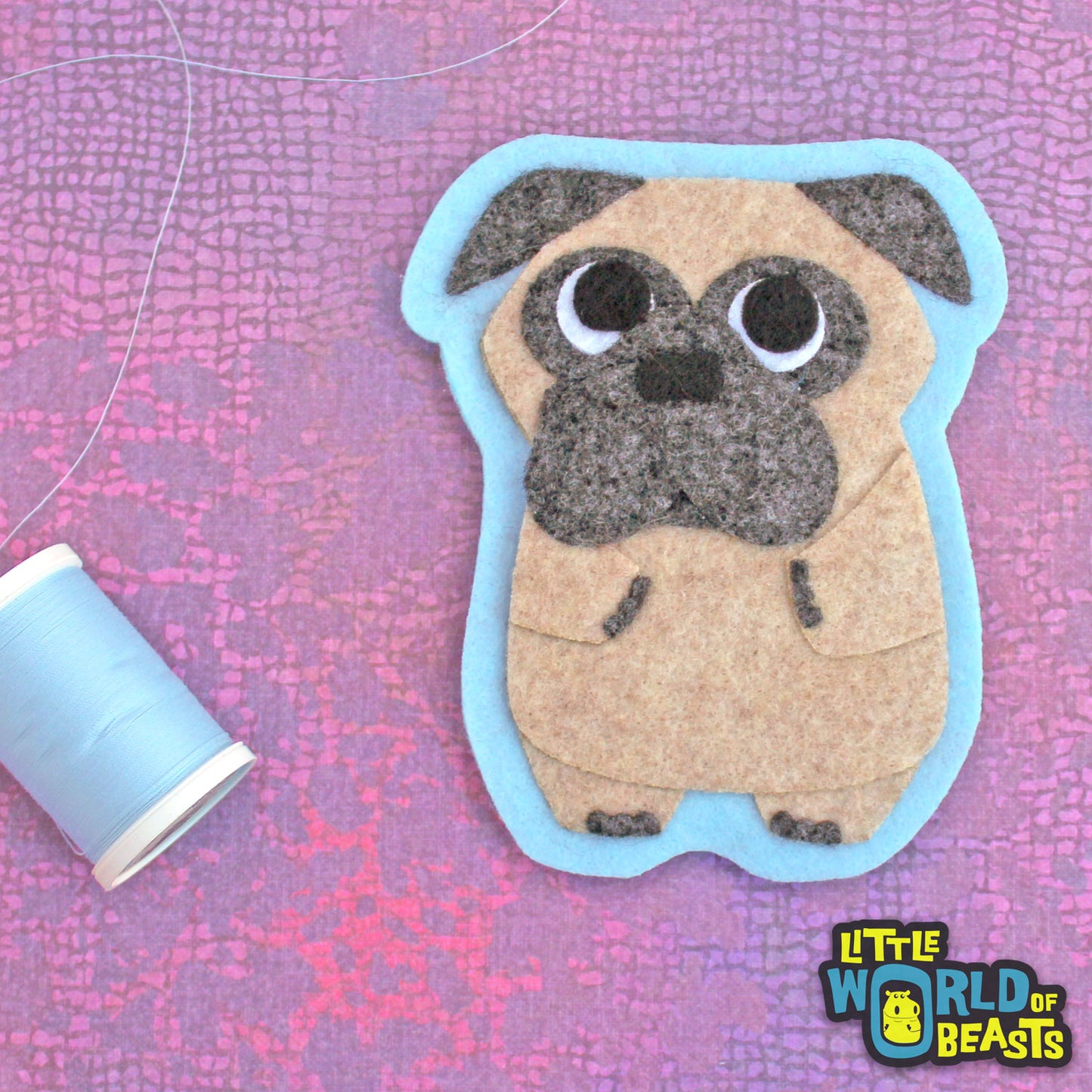 Peaches the Pug - Felt Dog Sew On Patch - Little World of Beasts