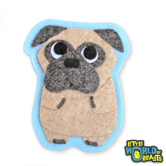 Peaches the Pug - Felt Dog Sew On Patch - Little World of Beasts