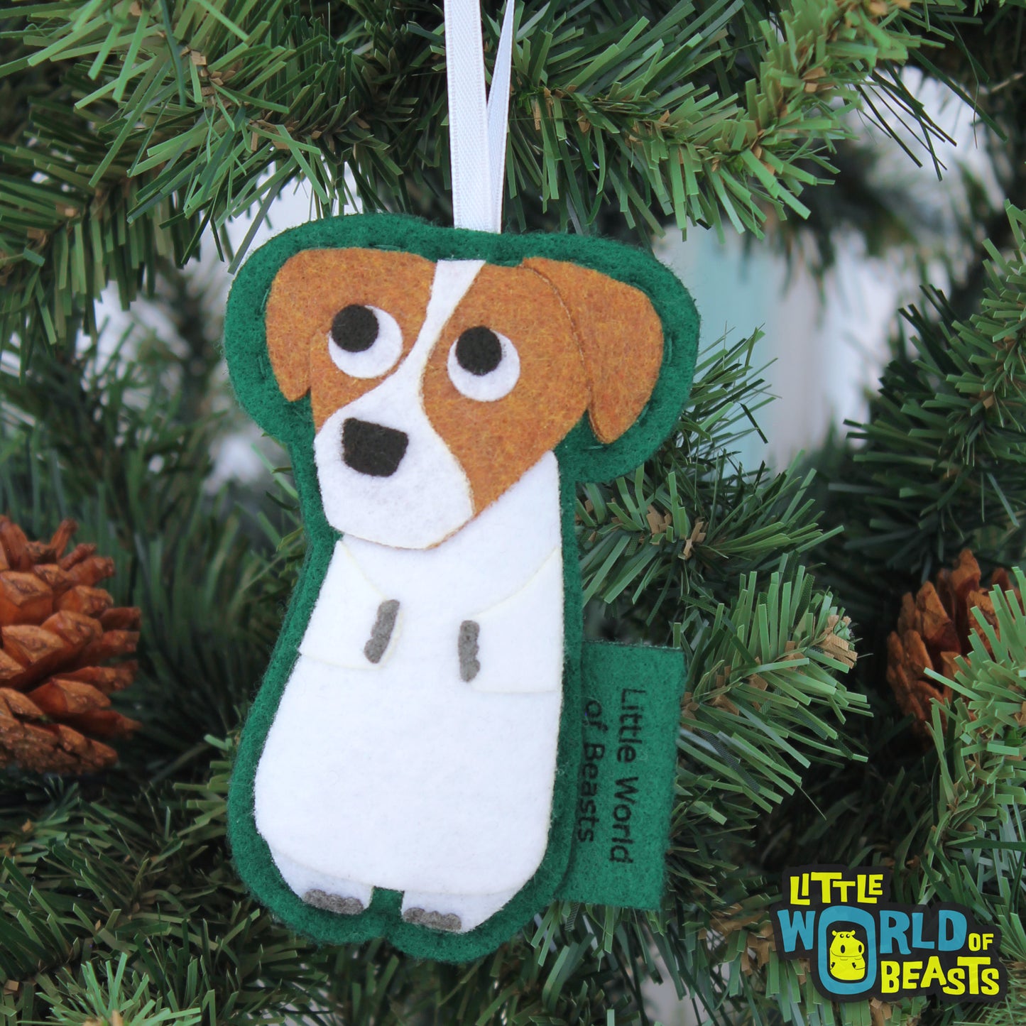 Jack Russell - Felt Dog Ornament