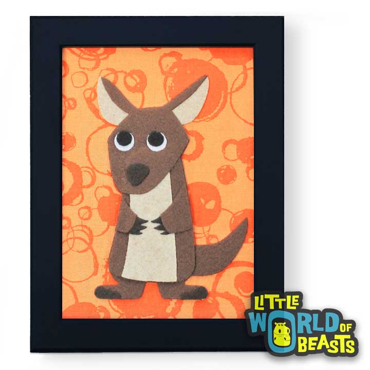 Kangaroo - Felt Animal Wall Art - Nursery Decor