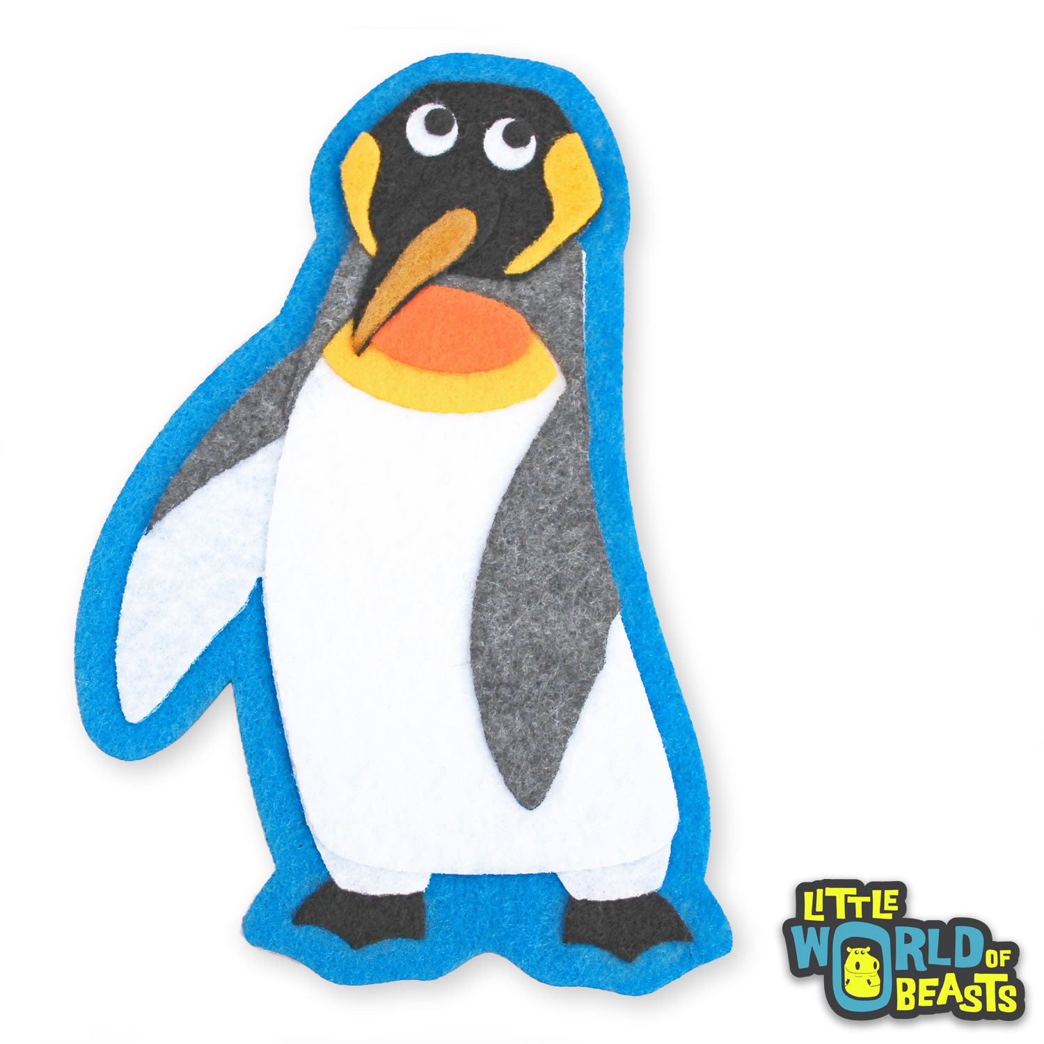 Bowtie the King Penguin - Iron On or Sew On Felt Animal Patch - Little World of Beasts