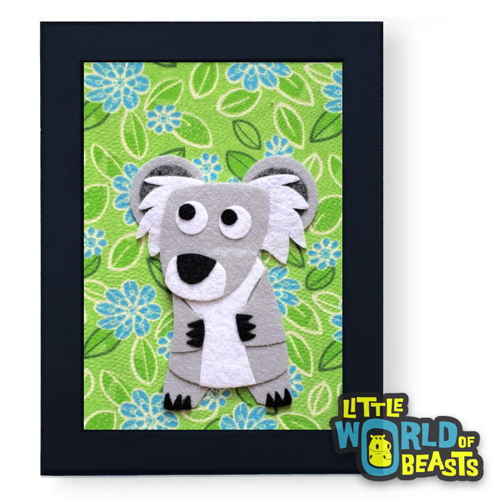 Koala - Felt Animal - Nursery Art - Little World of Beasts