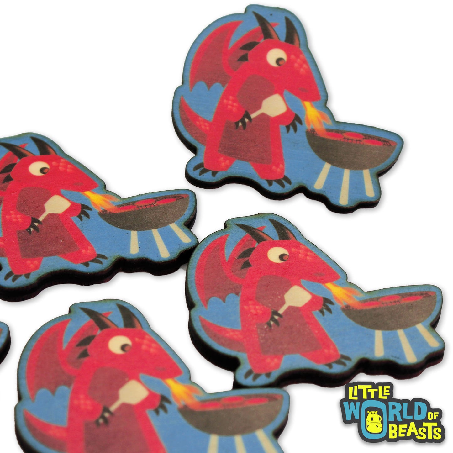 Dragon BBQs - Mundane Monster Wooden Pin