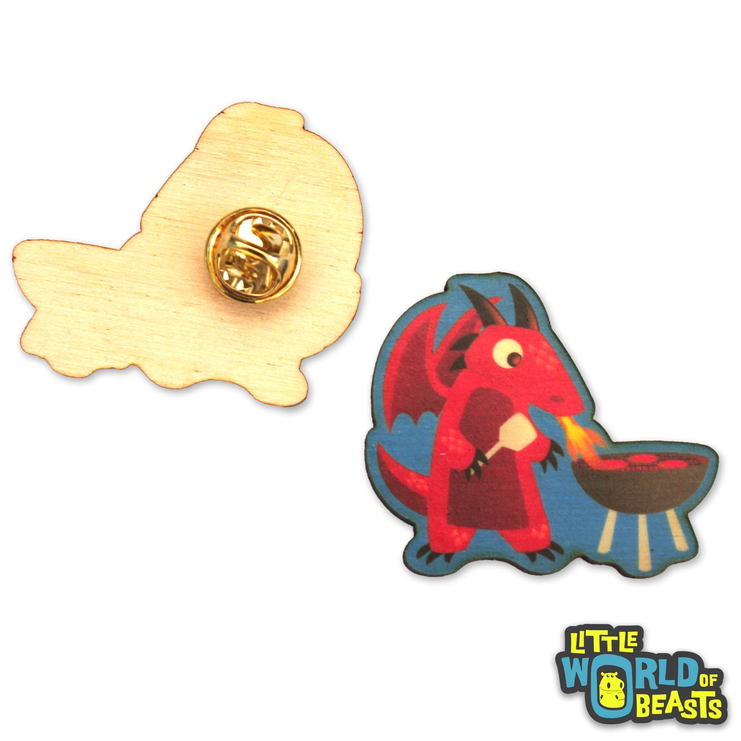Dragon BBQs - Mundane Monster Wooden Pin