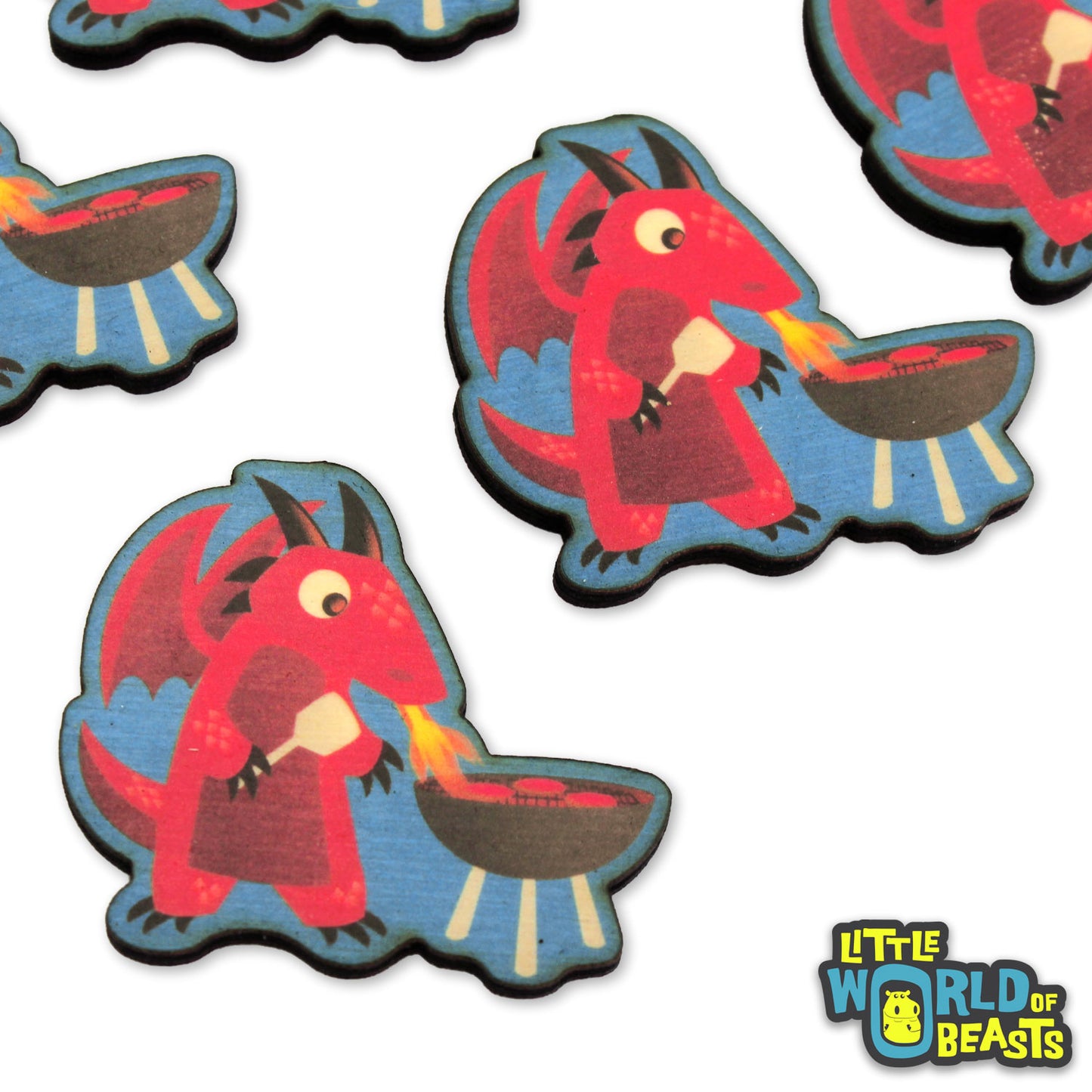 Dragon BBQs - Mundane Monster Wooden Pin