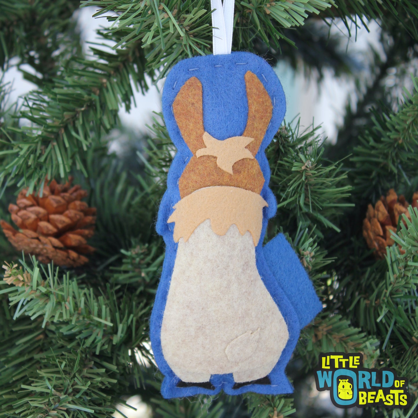 Llama Felt Animal Christmas Ornament