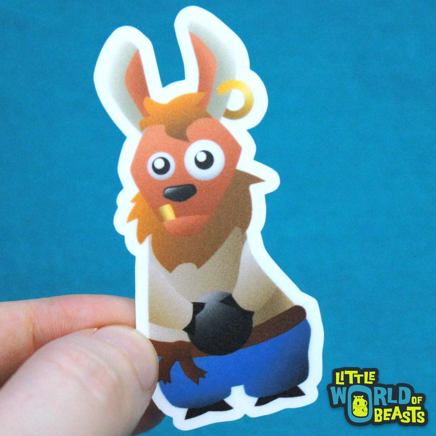 Pirate Llama with Cannon Vinyl Sticker