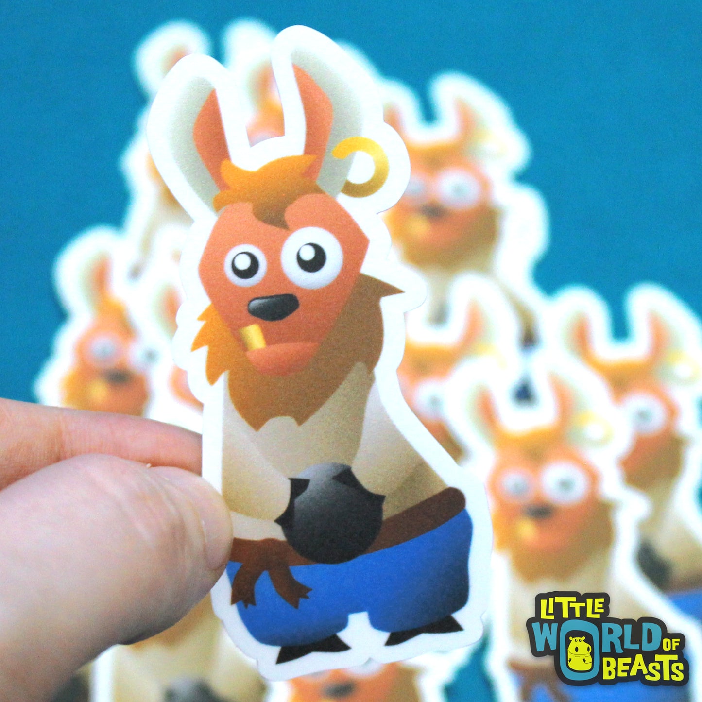 Pirate Llama with Cannon Vinyl Sticker