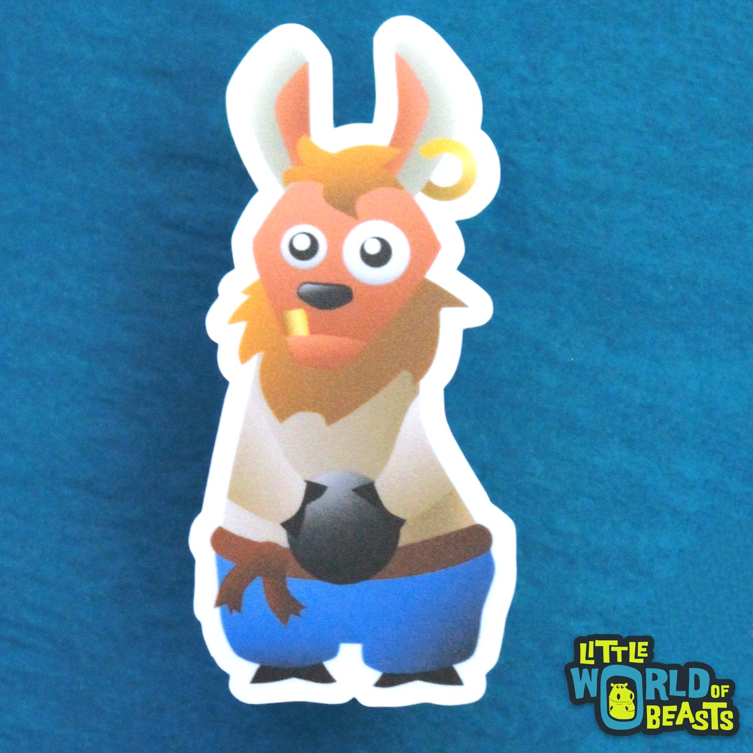 Pirate Llama with Cannon Vinyl Sticker
